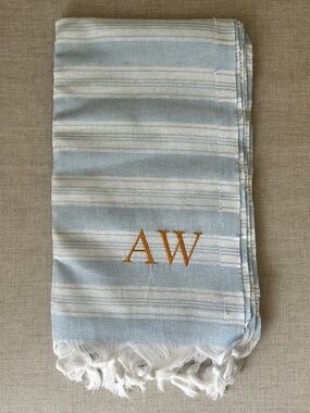 Brand New Swan Comfort 100% Blue White Cotton Pestemal Turkish Bath  Beach Towel